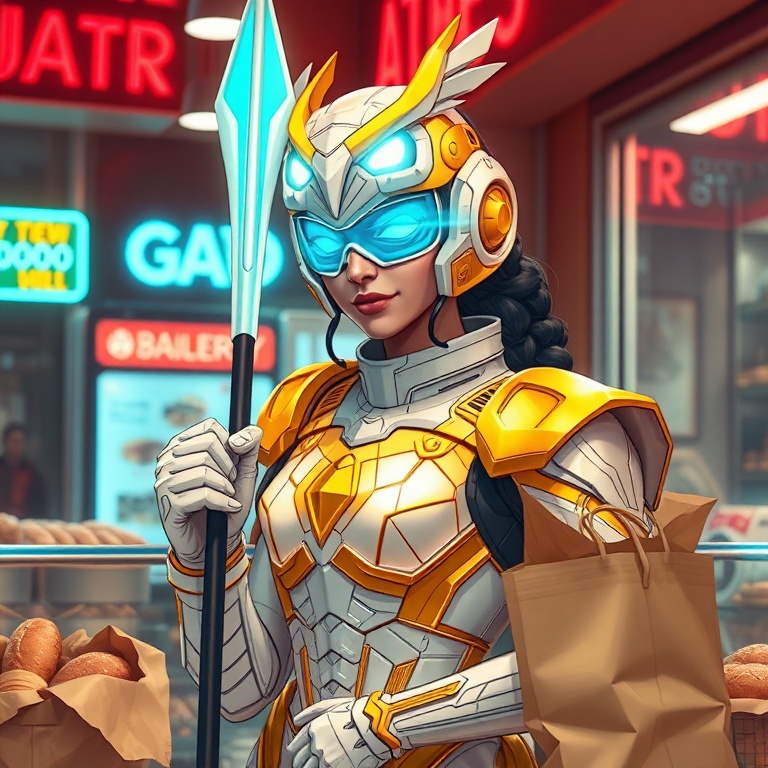 I Bought Bread Before the Prophecies Loaded · Day 6 · Neon bakery breakfast