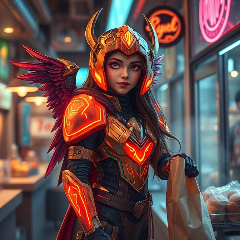 I Bought Bread Before the Prophecies Loaded · Day 7 · Neon bakery breakfast
