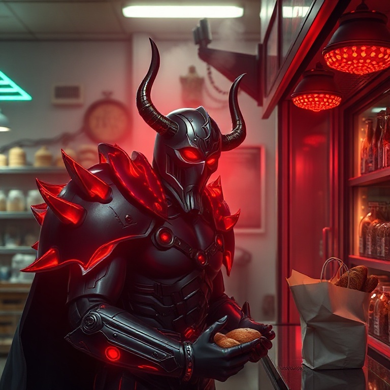 I Bought Bread Before the Prophecies Loaded · Day 7 · Neon bakery breakfast
