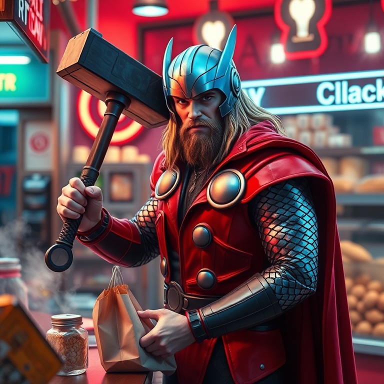 I Bought Bread Before the Prophecies Loaded · Day 8 · Neon bakery breakfast