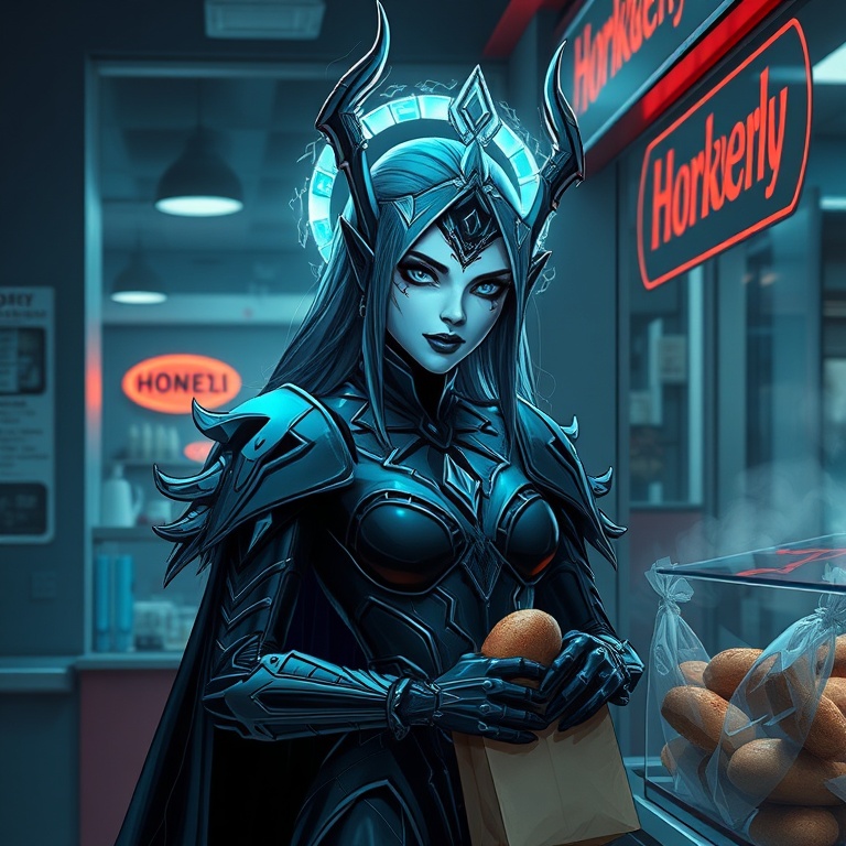 I Bought Bread Before the Prophecies Loaded · Day 9 · Neon bakery breakfast