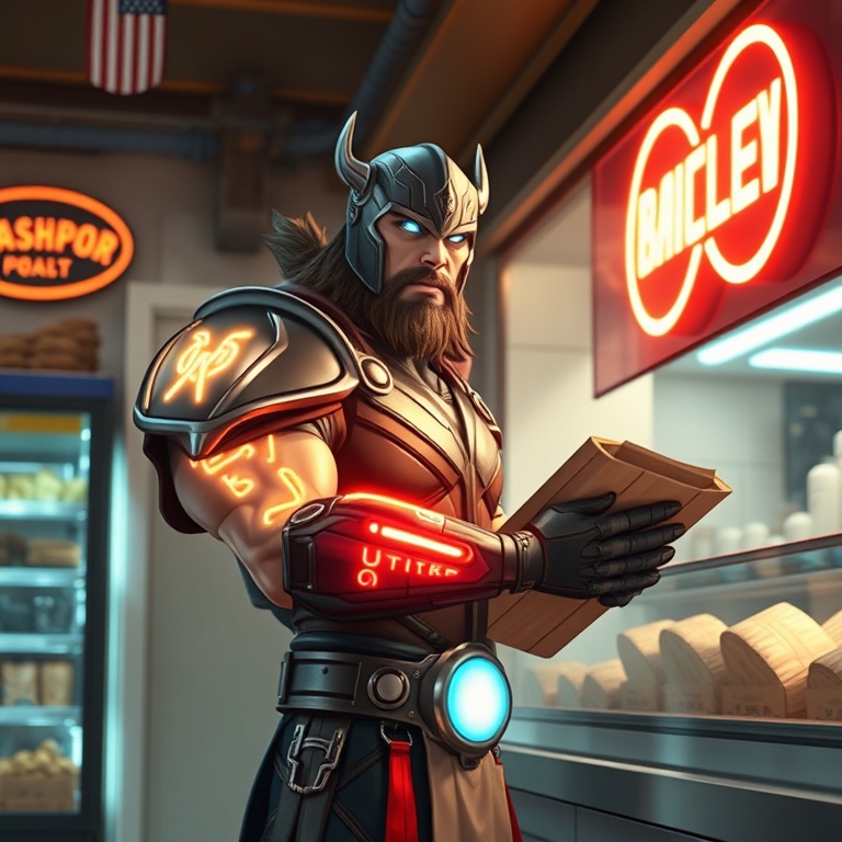 I Bought Bread Before the Prophecies Loaded · Day 9 · Neon bakery breakfast