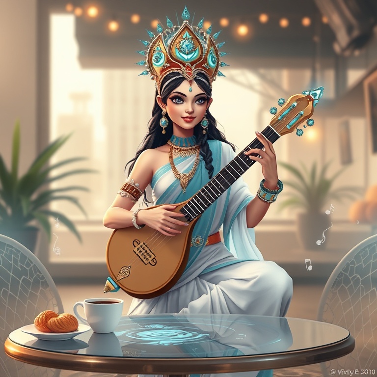 Saraswati · council lounge mid-argument