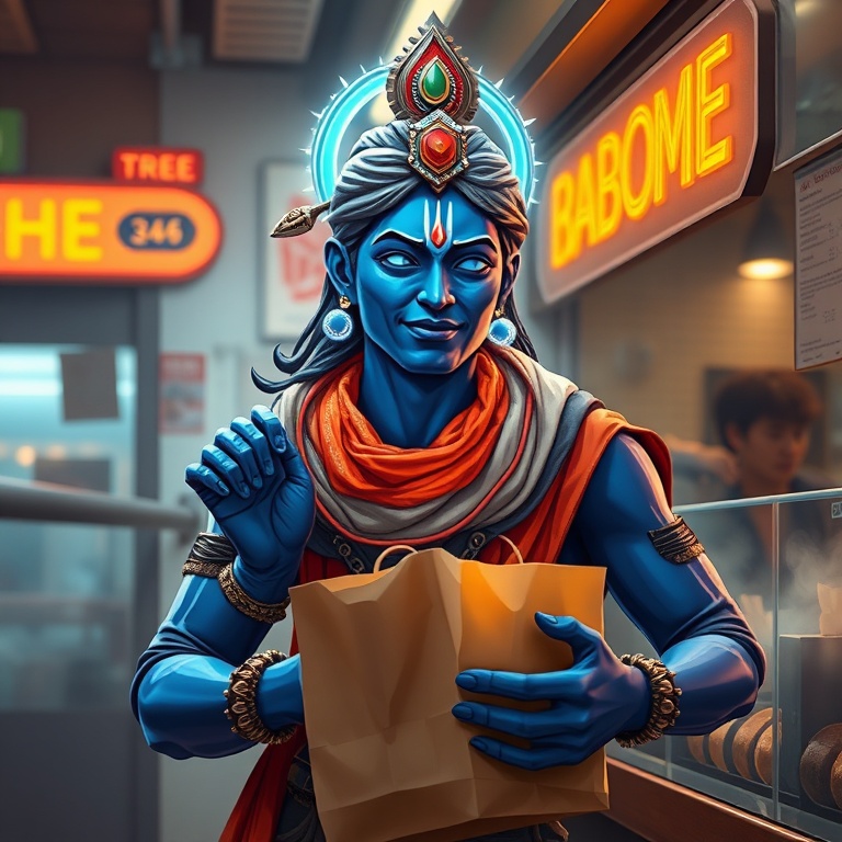 Krishna · steam-fogged coffee counter