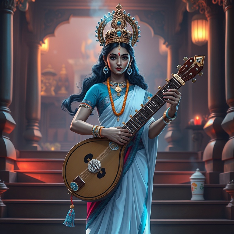 Saraswati · incense and circuitry,