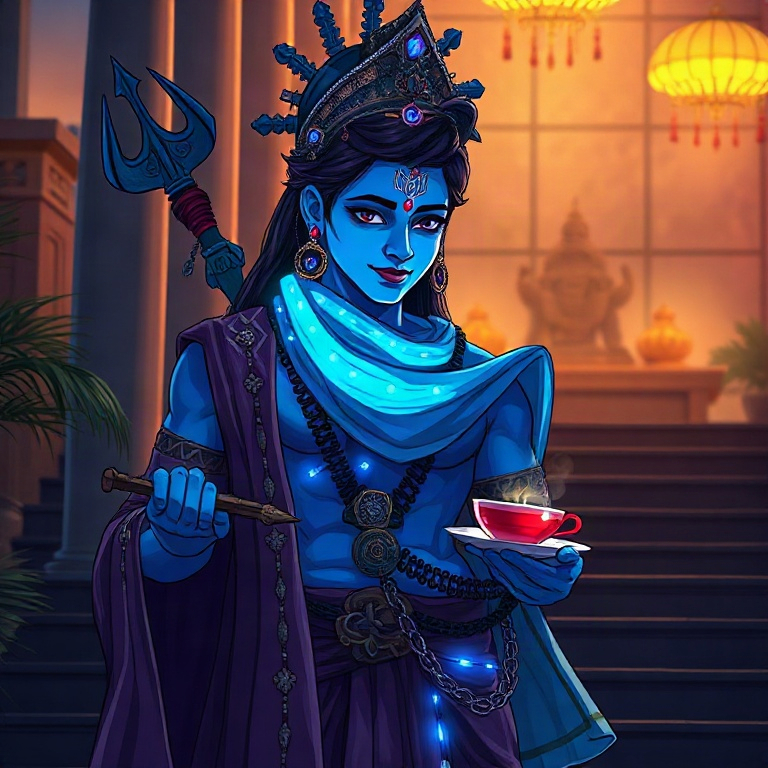 temple steps with a coffee